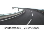 Blue neon light design highway flyover isolated on white background with clipping path .