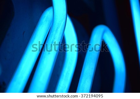 Blue neon light - glass neon sign tubes