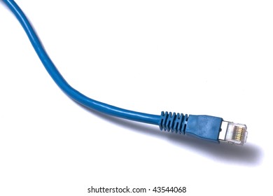 Blue Network Cable On White