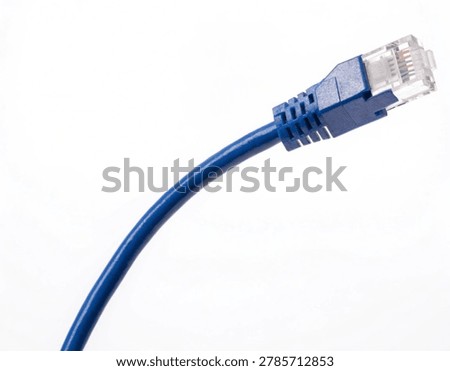 Blue Network Ethernet Cable Isolated on White Background