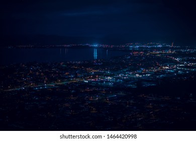 Blue Night Over Rotorua City And Lake Rotorua