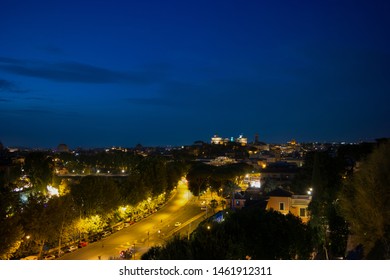 Blue Night In Rome, Rome Night City Scape