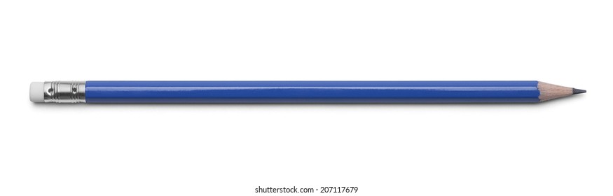 Blue Number 2 Pencil Isolated On A White Background.