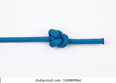 Blue Nylon Rope In Ashley Stopper Knot On White