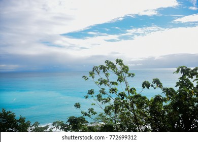 Blue ocean with cloud