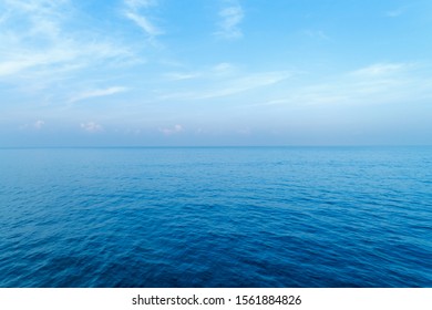 Blue Ocean Surface Background Nature View From Above Shot By Drone Camera.