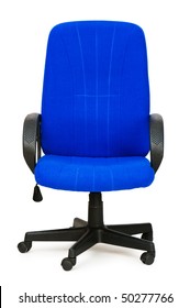 Blue Office Chair Isolated On The White