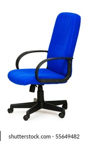 Blue Office Chair Isolated On The White