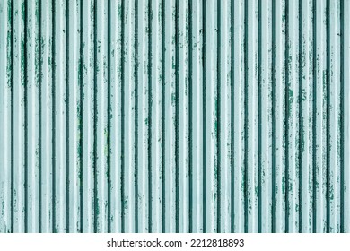 Blue Old Corrugated Metal Fence Background.