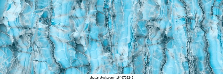 Blue onyx marble texture, abstract background. Luxurious Aqua Tone onyx marble with golden veins high resolution, Turquoise Green marble, polished slice mineral, blue water in swimming pool rippled.