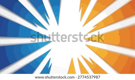Blue and Orange Comic Style Versus Radial Background