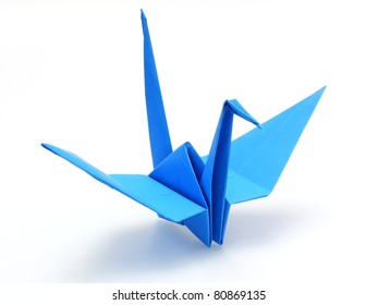 Blue Origami Paper Crane