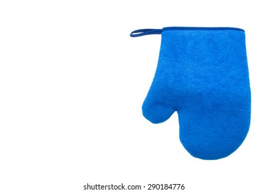 Blue Oven Glove Isolated On White Background