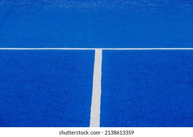 Blue Paddle Tennis Court Net Close Up