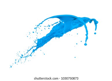 Blue Paint Splash Isolated On White Background