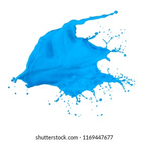 Blue Paint Splash Isolated On White Background