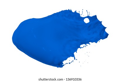 Blue Paint Splash Isolated On White Background