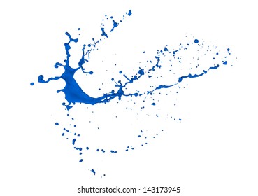 Blue Paint Splash Isolated On White Background