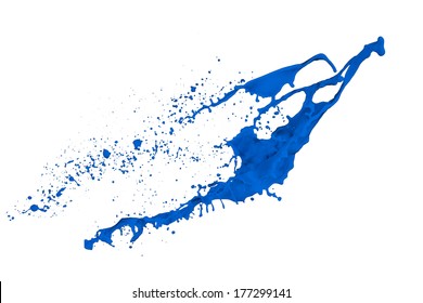 Blue Paint Splash Isolated On White Background