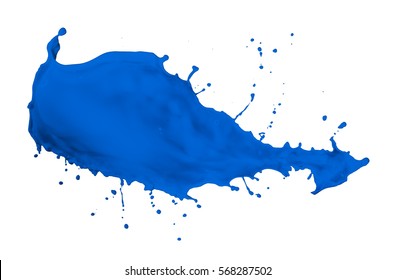 Blue Paint Splash Isolated On White Background