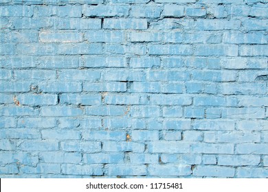 Blue Painted Brick Wall