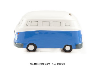 Blue Painted Bus Toy Isolated Over Stock Photo 153468428 