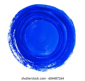 Blue painted circle. Element for different design