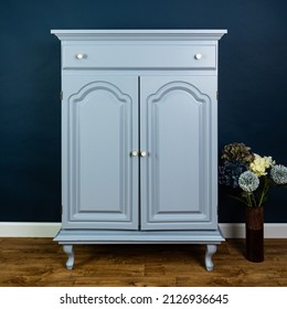 Blue Painted Furniture After Renovation Has Second Life