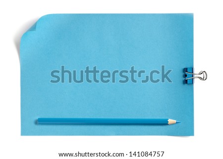 Foto Bild Blauer Zettel, blauer Stift