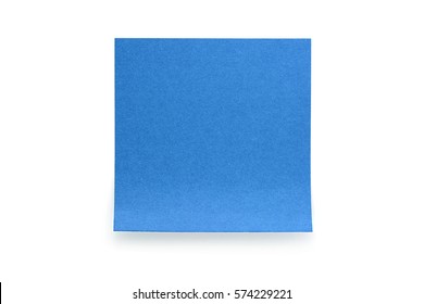 Blue paper stick note on a white background - Shutterstock ID 574229221