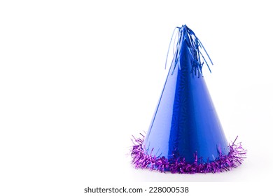 Blue Party Hat On White Background