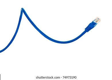 Blue patchcord isolated over whita background. - Shutterstock ID 74973190
