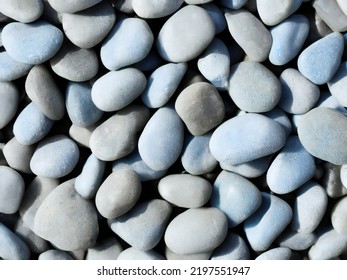 Lot Of Blue Pebbles For Background