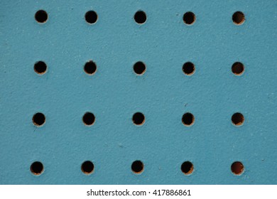 Blue Pegboard - Symmetrical Holes For Background Or Wallpaper Purposes