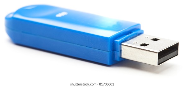 Blue Pen Drive On White Background Stock Photo 81735001 | Shutterstock