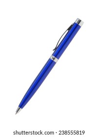 Blue Pen Isolated On White