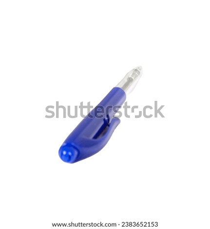 Blue pen isolated on a white background