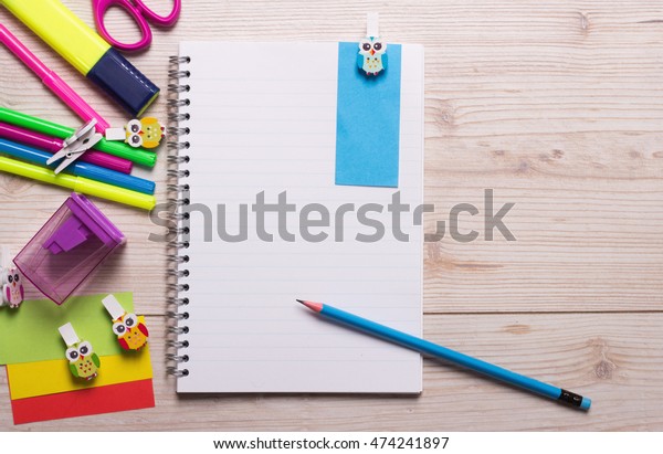 Blue Pen On Notebook Note Paper Stock Photo Edit Now 474241897