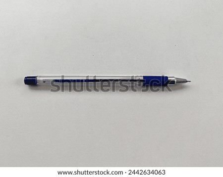 Blue Pen, Blue Pointer. Ball pointer for writing and use in offices and educational purpose.
Blue ball pointer isolated on white background 