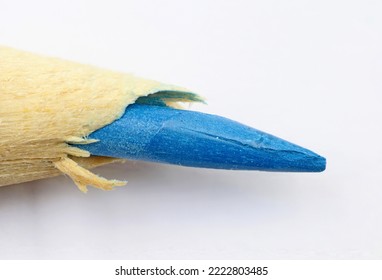 A Blue Pencil With A Broken Tip