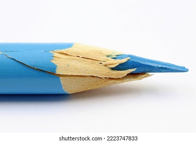 A Blue Pencil With A Broken Tip