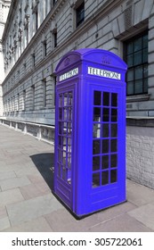 Blue Phone Booth In London