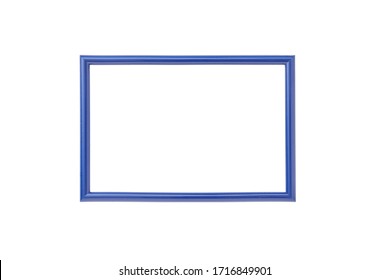 Blue photo frame isolated on white background