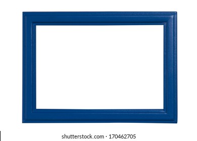 Blue Picture Frame Isolated On White Background