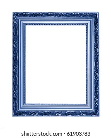 Blue Picture Frame Isolated On White