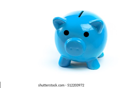 Blue piggy bank or money box 