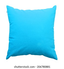 Blue  Pillows Isolated On White Background