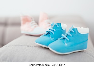 Blue And Pink Baby Shoes