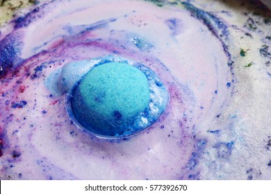 Blue & Pink bath bomb, Beauty products for body care, Making bath bomb, close up