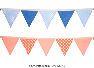 Blue And Pink Bunting Decoration Isolated